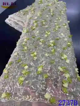 

NIAI 2020 High Quality French 3D Lace Fabric For Nigerian Fabric Lace Embroidery African Tulle Lace Fabric Wedding Dress XY2737B