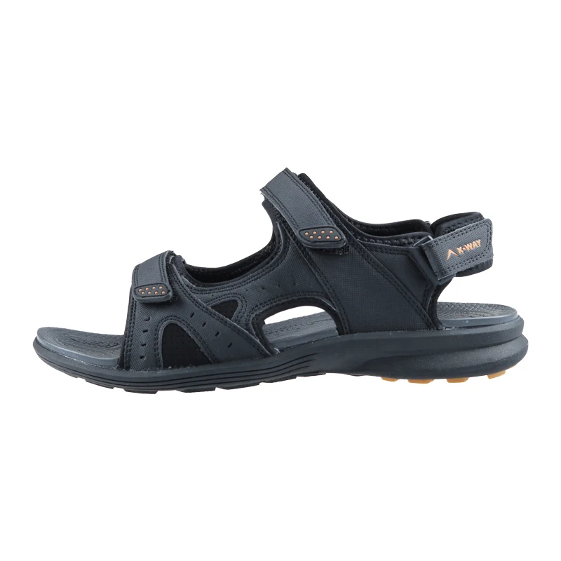 dh1702Black GRITION/мужские сандалии; пляжная Летняя обувь на плоской подошве; легкие повседневные кожаные сандалии; Мужские дышащие туфли; Новинка года; походная обувь; 46 - Цвет: dh1702Black