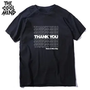 

COOLMIND 100% cotton short sleeve funny Thank you print men t shirt casual o-neck men tshirt cool summer t-shirt men tee shirts