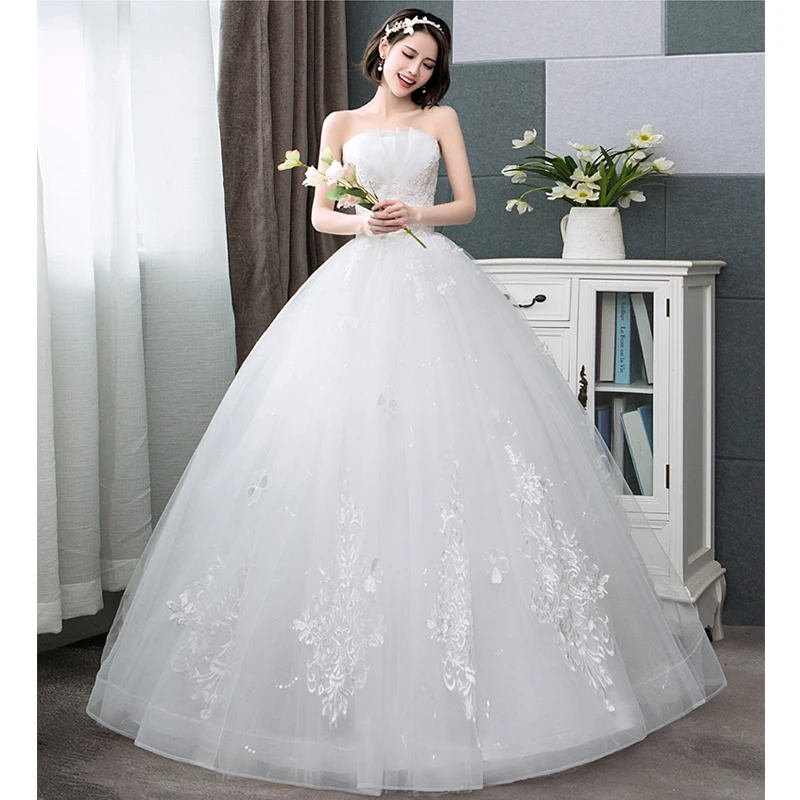 

Wedding Dresses Backless Tube Top A line Lace Flower Sweet Heart Fashion Fantasy Sexy Bridal Dress