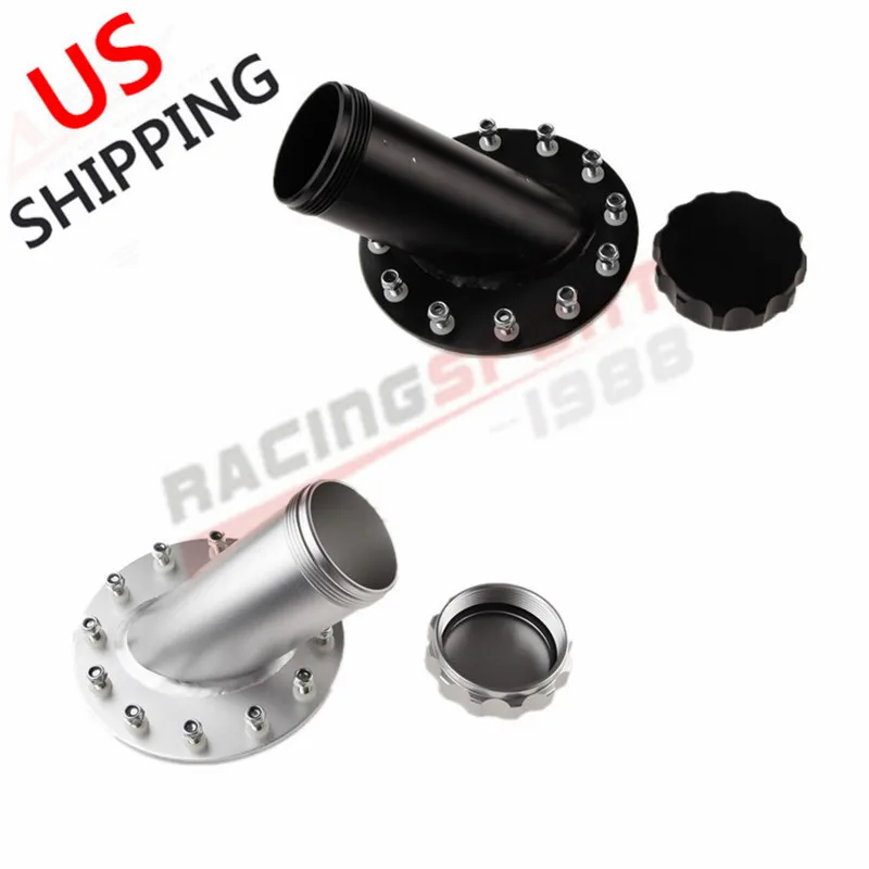 Billet Aluminum Fuel Cell Fast Fill Filler Neck 45 Degree 12 Bolt