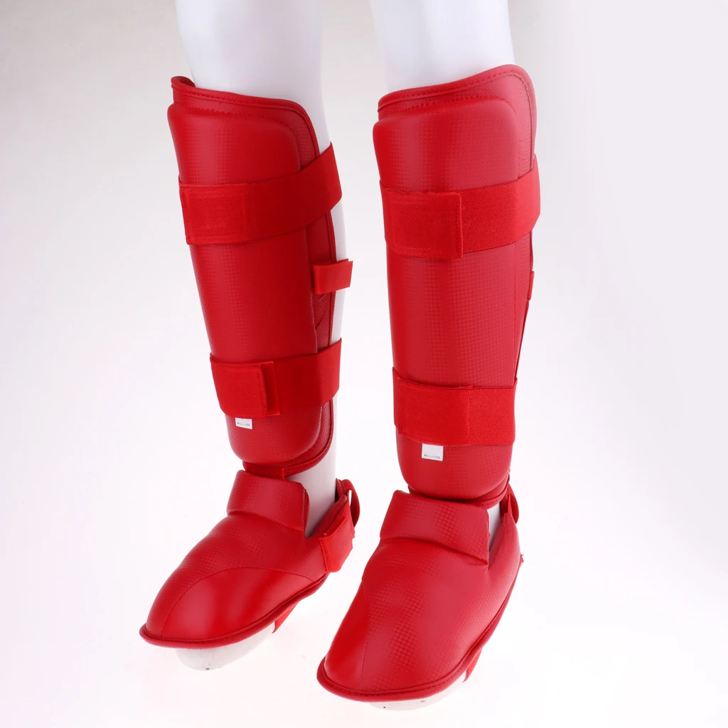 Taekwondo Karate MMA Shin Instep Guard EVA Padded Leg Foot Protector Shinguard for Kickboxing Training