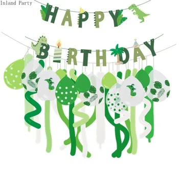 

Jungle Dinosaur Party Dino Animals Theme Decorations Baby Shower Kids Boys Happy Birthday Banners Balloons Party Supplies Favors