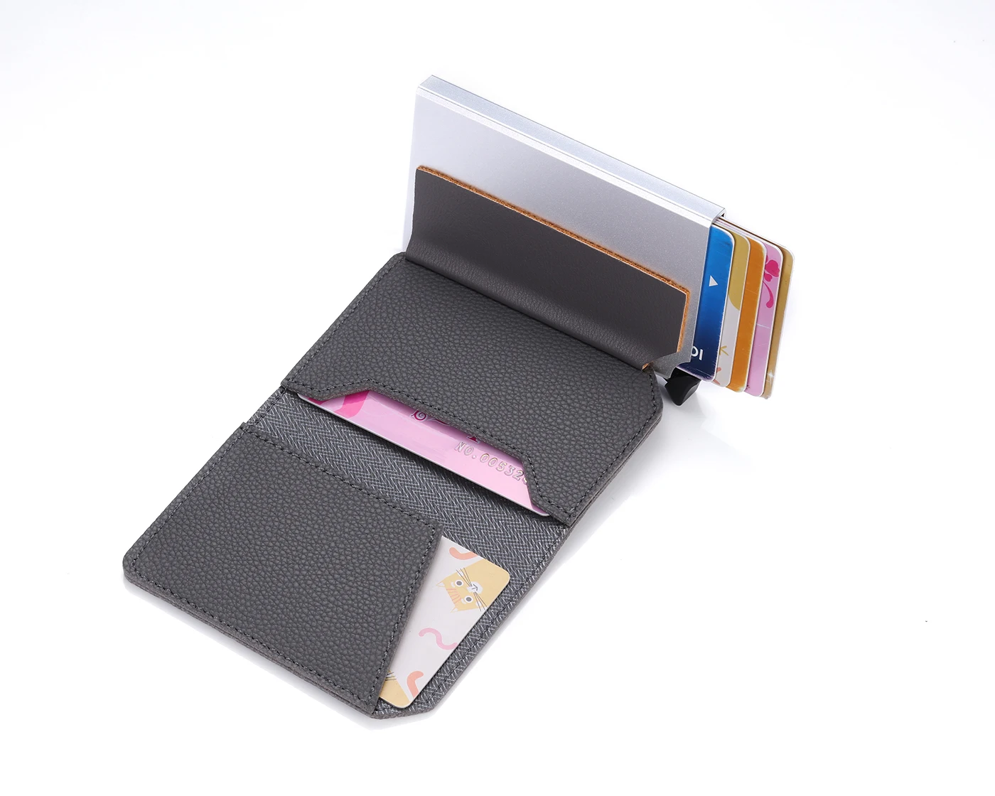 BISI GORO Carbon Fiber Anti-theft Card Holder RFID Pop-up Clutch Multi Men and Women Unisex Card Case Multi Smart Wallet