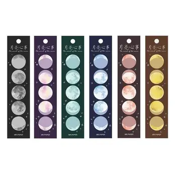 

24 Pcs/Lot Colorful Moon Sticky Notes Mini Adhesive Memo Pad To Do Planner Sticker Book Marker Office Schedule School FM105
