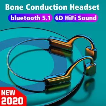 

360° Flexible Design Bone Conduction Bluetooth Headset BT 5.1 Wireless Hanging Ear Non-In-Ear Sports Waterproof Headphones