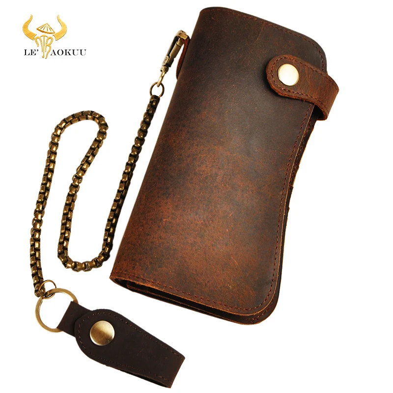 Male Quality leather Dargon Tiger Emboss Fashion Checkbook Iron Chain Organizer Wallet Purse Design Clutch Handbag 1088-db