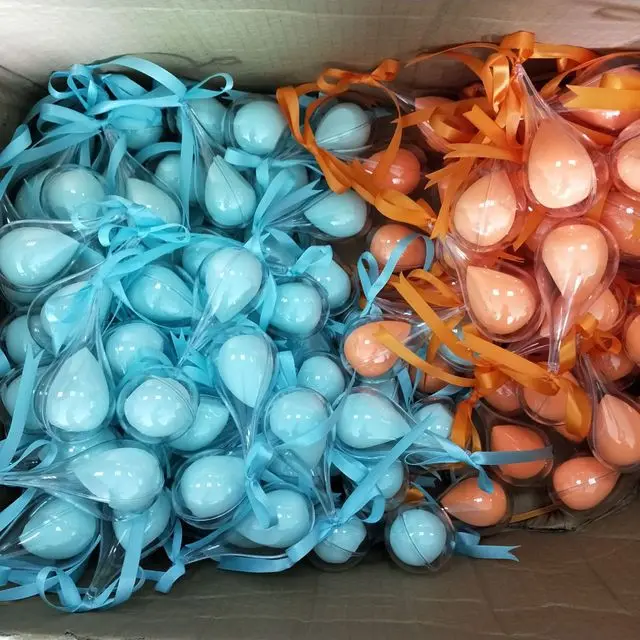 10pcs random color Заказной Рождественский косметический спонж для пудры Мягкий Гладкий женский макияж основа губка красота макияж инструменты форма капли воды - Цвет: 10pcs random color