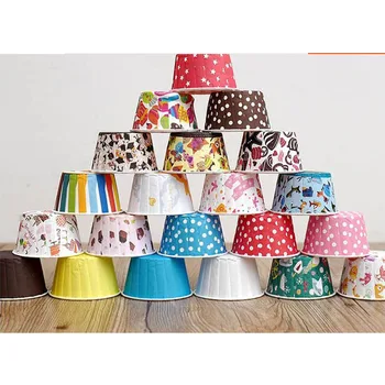 

50Psc Mini Cupcake Liners,Baking Paper Cups, Round Shape Edge Roll Baking Liners Cups Holder for Baking Muffin and Cupcake