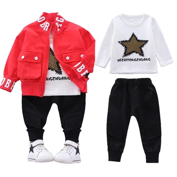 

2020 Spring Baby Casual Tracksuit Baby Boys Girls T Shirts Jacket Pants 3Pcs/sets Infant Kids Fashion Toddler Tracksuits Kids