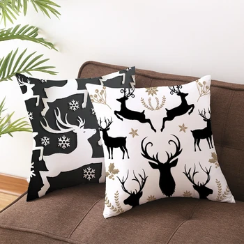 

Christmas Pillowcase Tree Elk Cushion Cover Merry Christmas Decorations for Home 2020 Christmas Ornaments Kerst New Year 2021