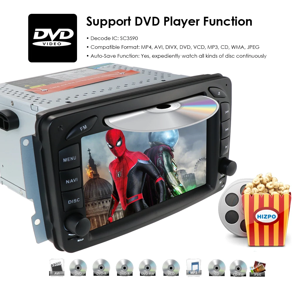 Excellent NEW!!!2DIN Android 9.0PX5 Octa core 4GRAM+64GROM GPS Navigation for Mercedes-Benz A-W168 C-W203Viano VitoW209Support SWC WIFI 13