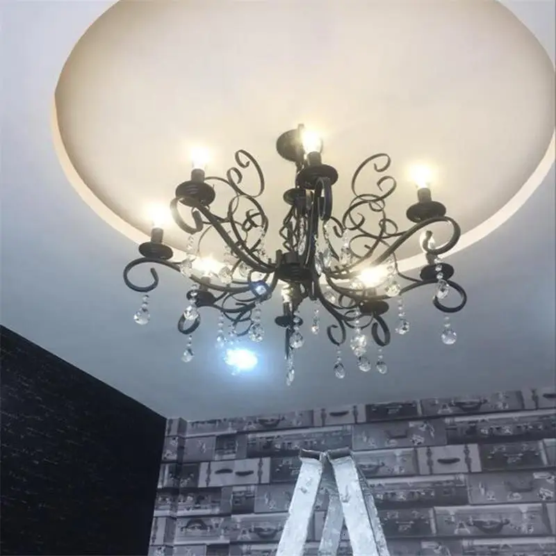 Lustre Hanglampen Винтаж Lampara де Techo Colgante Moderna Хрустальный потолочный светильник Suspendu Luminaria подвесной светильник в стиле лофт