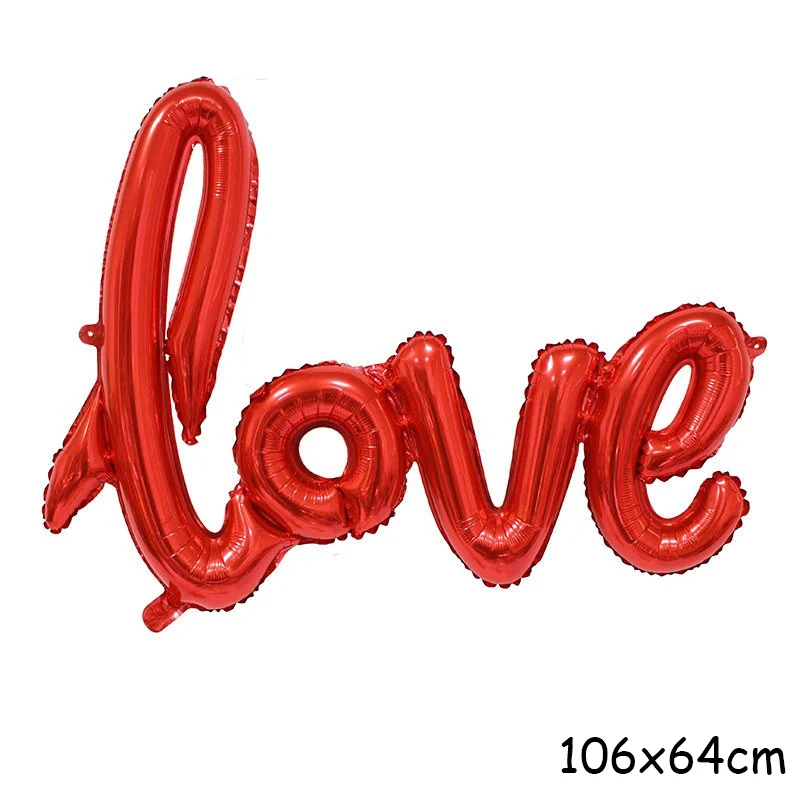 love Red Романтическая годовщина свадьбы Я ЛЮБЛЮ ТЕБЯ воздушные шары набор сердце гелиевый воздушный шар покрытый фольгой День Святого Валентина вечерние свадебные украшения - Цвет: love Red