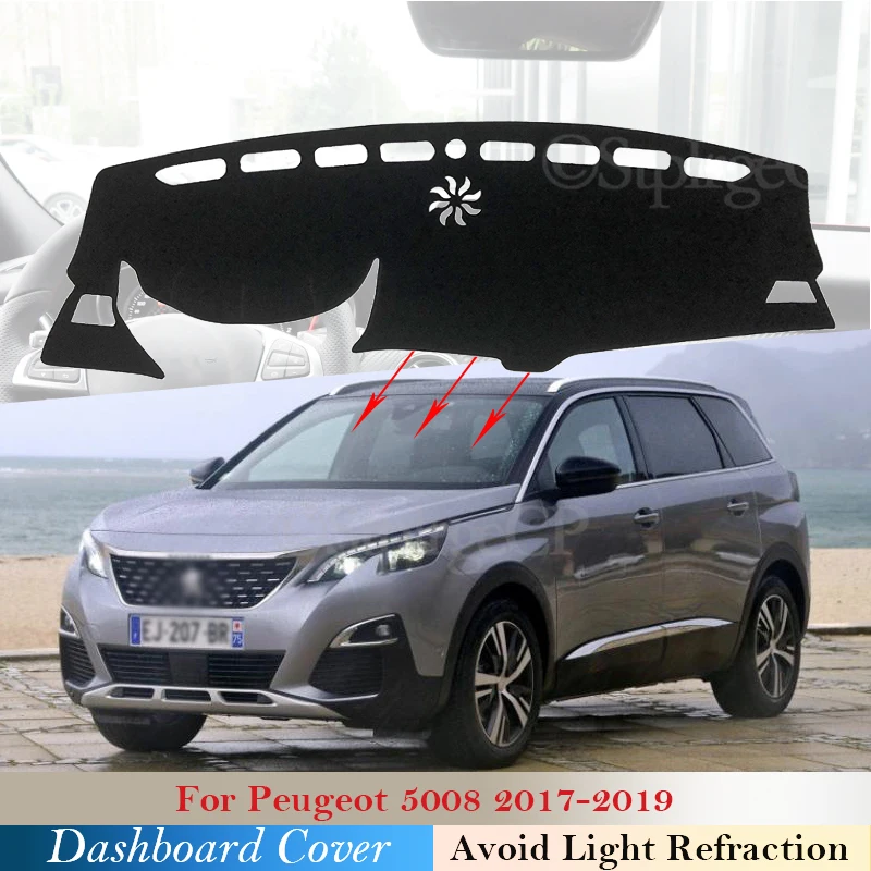 Крышка приборной панели защитная накладка для Peugeot 5008 2017 2018 2019 2020 автомобильные