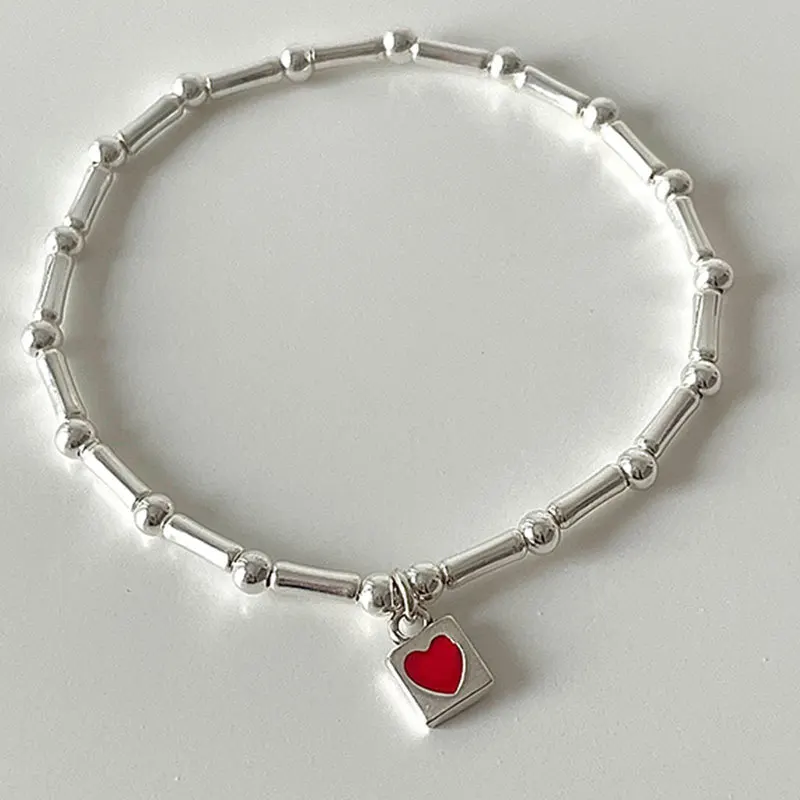 Silver Color Bracelets For Women New Trendy Elegant Creative Bamboo Joint Design LOVE Heart Bangles Party Jewelry bangle bracelet