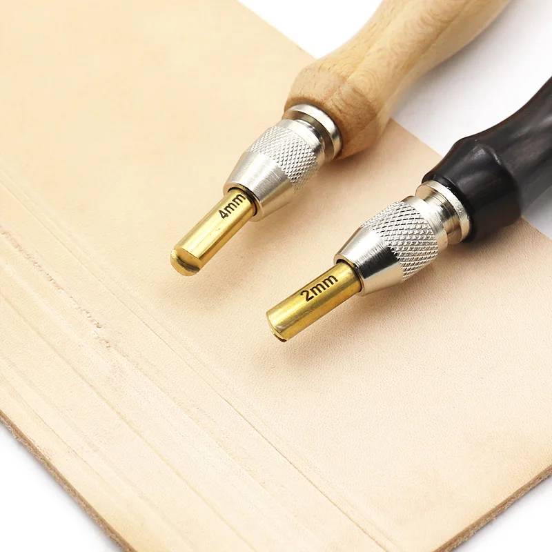 Leather Edge Ebony Handle Creaser Leathercraft Marking Edge Decorate Surface Line Stainless Steel Sheet Line Tool Slot Press Lin
