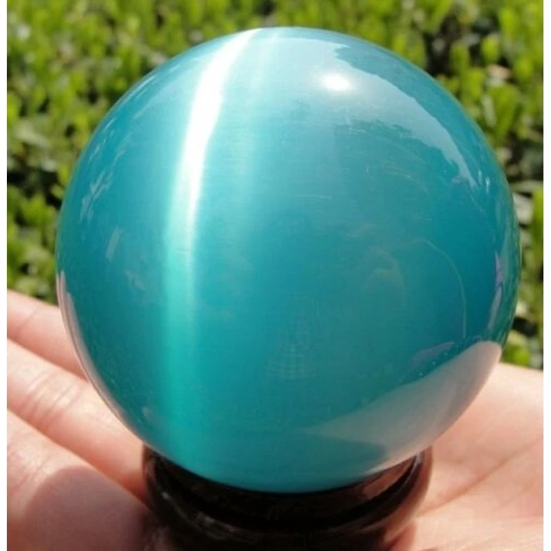 Blue Cat's-eye Opal Natural Quartz Crystal Healing Stone Ball Sphere Decor crystal ornaments,crystal balls,crystal ball ornament 40mm
