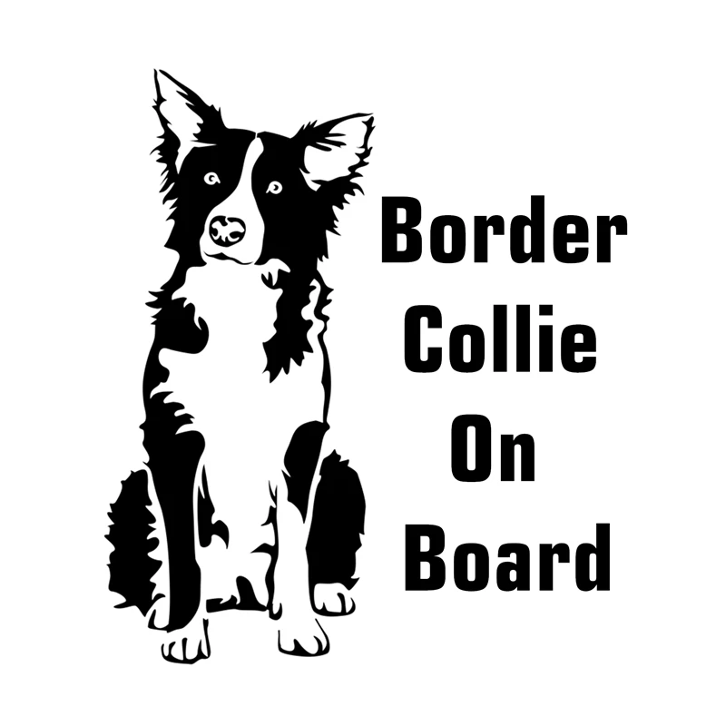 Dawasaru Border Collie on Board Lovely Car Sticker Personalized Decal Truck Motorcycle Auto Accessories Decoration PVC 17cm*15cm |