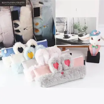 

New Rabbit Plush Pencil Case Large Capacity Pencilcase School Pen Case Supplies Pencil Bag School Box Pencils Pouch Stationery
