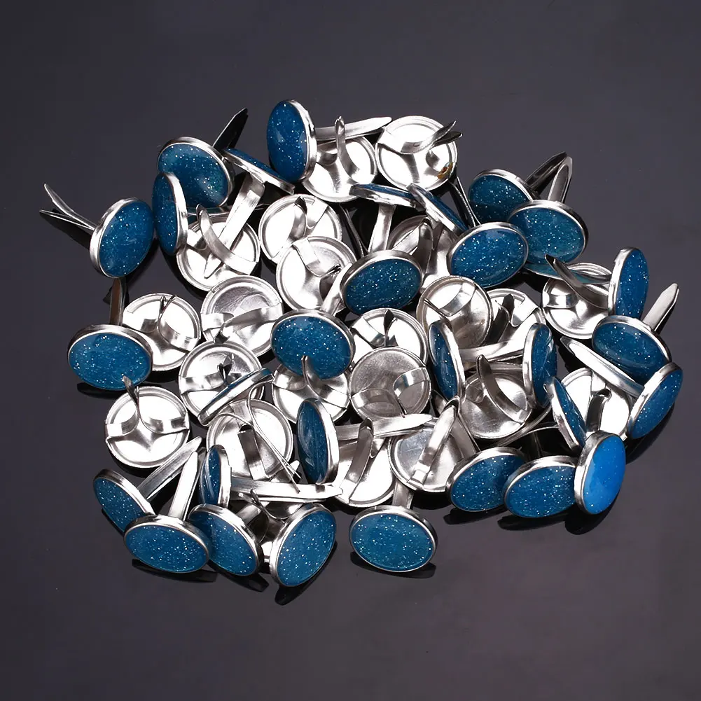Sequins blue 50 шт круглая застежка для скрапбукинга с блестками гвозди Brads заклепки украшения - Цвет: Sequins blue