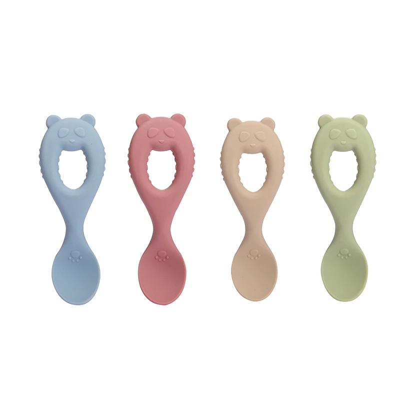 Feeding Food Grade Silicone Spoon For Baby Utensils Eat Soild Food Kids