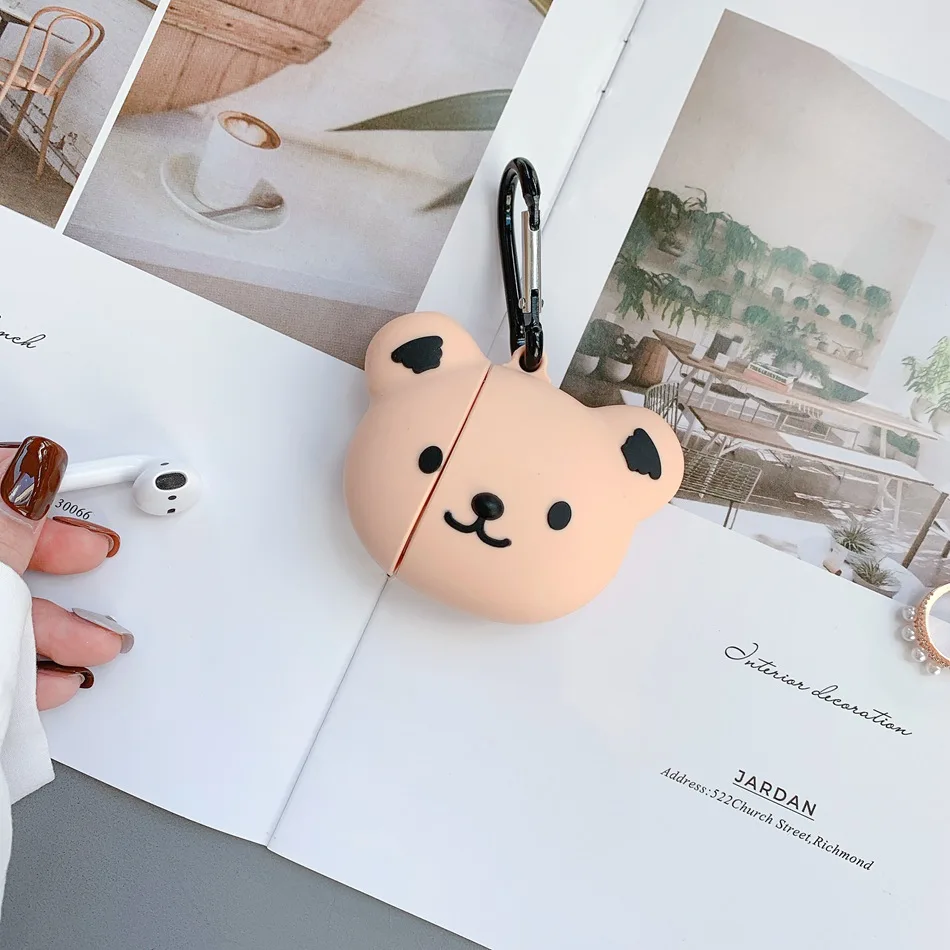 Чехол для наушников для AirPods чехол с мультяшным медведем силиконовый чехол для Apple Air pods 2 милые наушники сумка для Earpods чехол s аксессуары