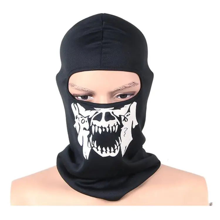 Дышащая тактическая маска полная маска теплый шарф на шею мотоцикл велосипедный охотничий как в CS маска Капюшон Черный Череп Балаклава