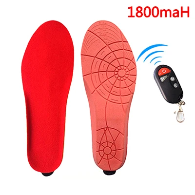 1800mAh Red Подарок на год, 2000 мАч, нагревательные стельки, светодиодный пульт дистанционного управления, для мужчин и женщин, спортивная обувь из ЭВА, колодки, уличные, для катания на лыжах, стельки с подогревом - Цвет: 1800mAh Red