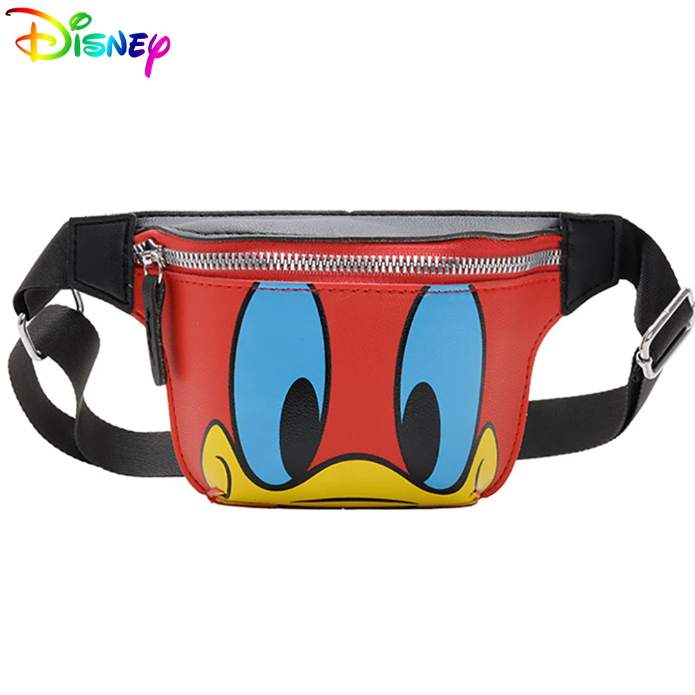 Disney Donald Duck Funny Expression Girls Fashion Crossbody Bags For Boys Cute Leather Waist Bag Baby Kids Travel Small Packages