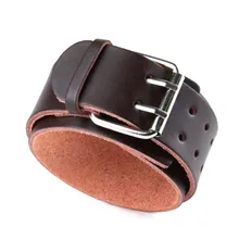 Модный высококачественный мужской браслет из натуральной кожи в стиле панк с широким поясом, аксессуары для прицепных устройств, подарок 31-4,5 см