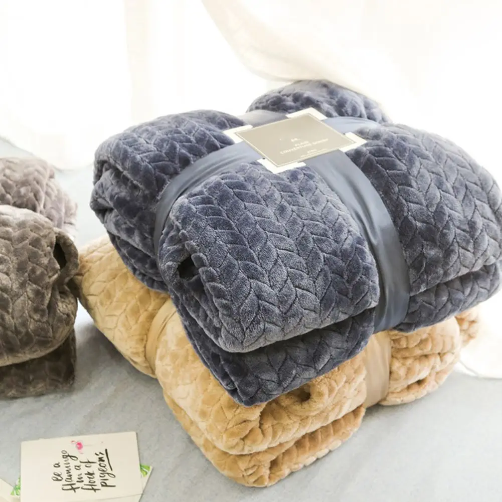 

Flannel Throw Blanket Soft Warm Solid Color Portable Sheets Bed Cover for Car Travel Office Nap Bedding Outlet Adult Children