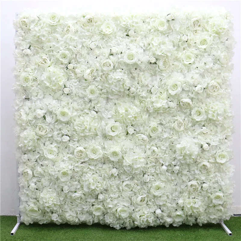Toile De Fond Murale 3D En Soie Avec Hortensia Artificiel Pour Fête De Mariage, Fête Prénuptiale, 1,1 X 1,4 M, Blanc
