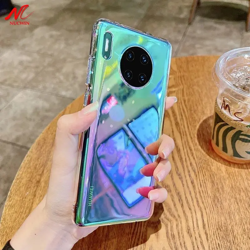 Summer Rainbow Laser Aurora Acrylic Phone Case For Huawei Mate 30 40 Pro P40 Honor 30S 30Lite X10 Max Nova 7 8 Cover | Мобильные