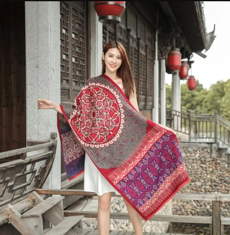 Brand Designer New Women Pashmina Cashmere Scarf Winter Warm Scarf All-Match Shawl Fashion Shawl Scarves Thickening Blanket - Цвет: C-4