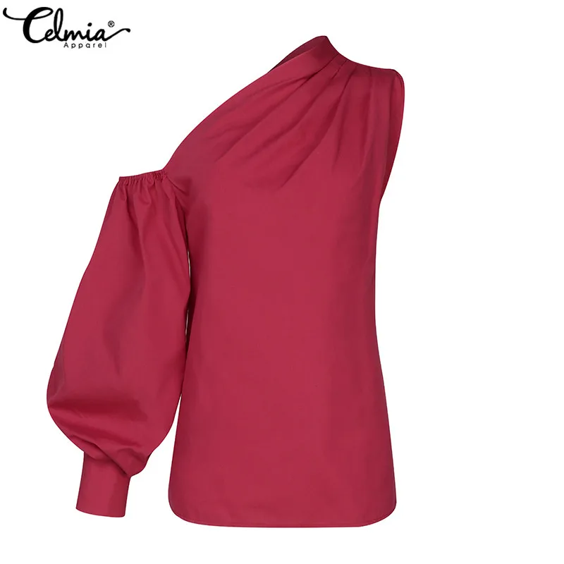 Women Sexy Blouse Summer Off Shoulder Tops Celmia 2020 Female Long Sleeve Casual Solid Elegant OL Office Ladies Blusas Femininas - 4.0006E+12