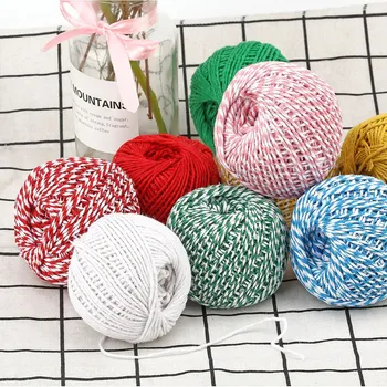 

75m 1 Roll 1.5mm Double Color Cotton Rope DIY Handmade Crafts Weave Cords Party Banner Mason Jar Decors Gifts Wrapping Tag Cord