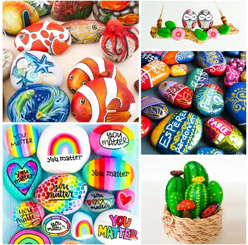 Haile 12-80Colors Wasserdichte Acryl Farbe Marker Stifte Auf Wasserbasis Schnell Trocken, Für Rock Malerei Stein Keramik Metall Weihnachten – Detail 12