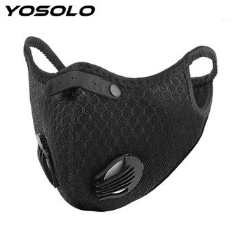 

YOSOLO Anti-Pollution Protective Cycling Mask Breathable Mesh Mask With Activated Carbon Filters Sports Training Bike Face Mask