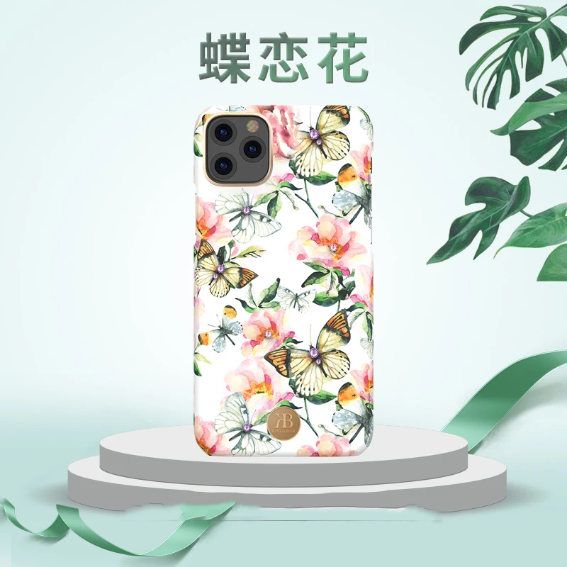 Kingxbar с украшениями в виде кристаллов и цветов Bling чехол Обложка для Apple iPhone 11 Pro Max с модными бриллиантами жесткий ударопрочный чехол-накладка чехол Для женщин леди - Цвет: Color 3