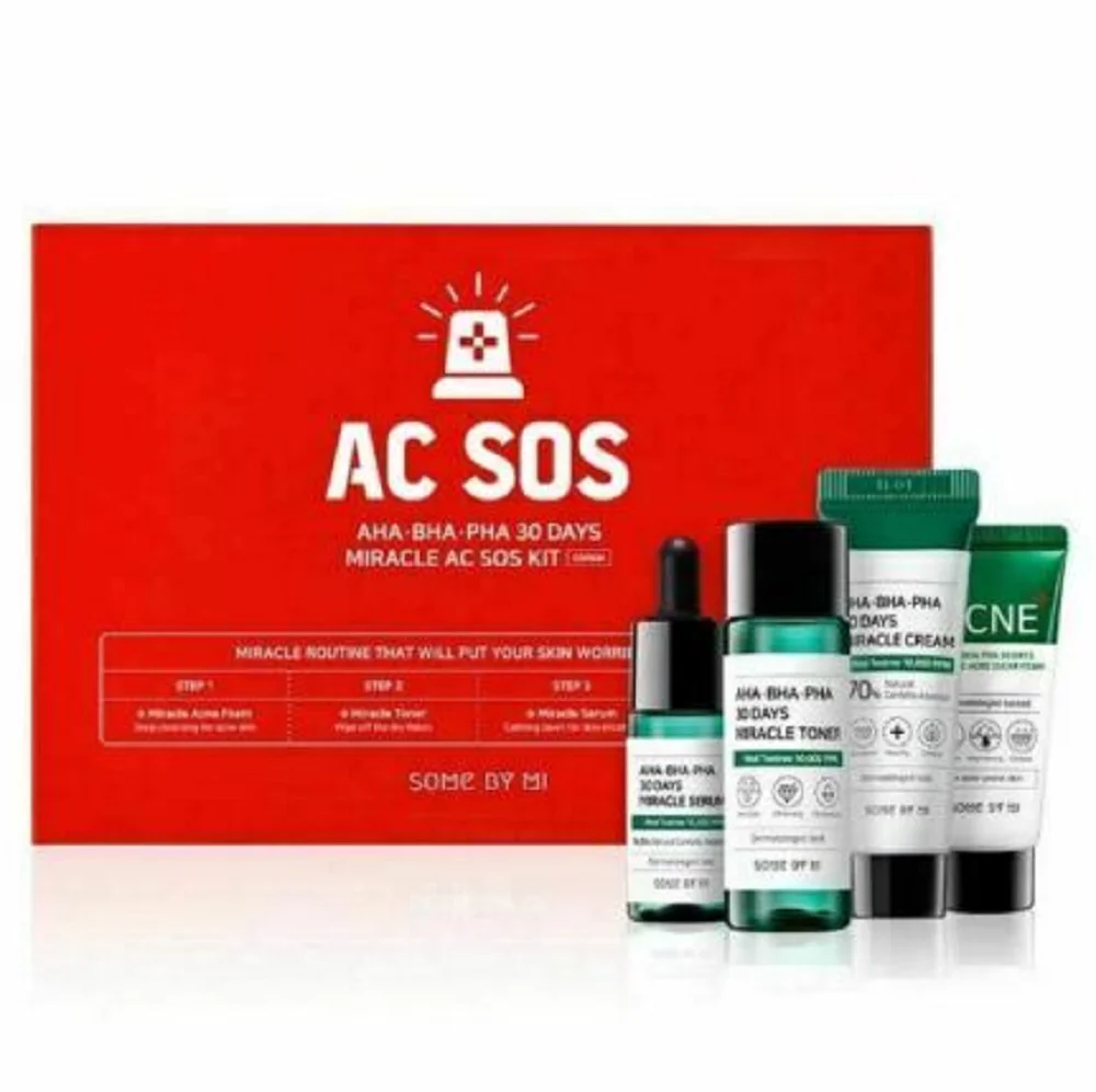 Alguns por mi aha bha pha 30 dias milagre ac sos kit edição 1 pacote (4 itens) acne tratamento anti espinhas ponto acne cicatrizes cravo