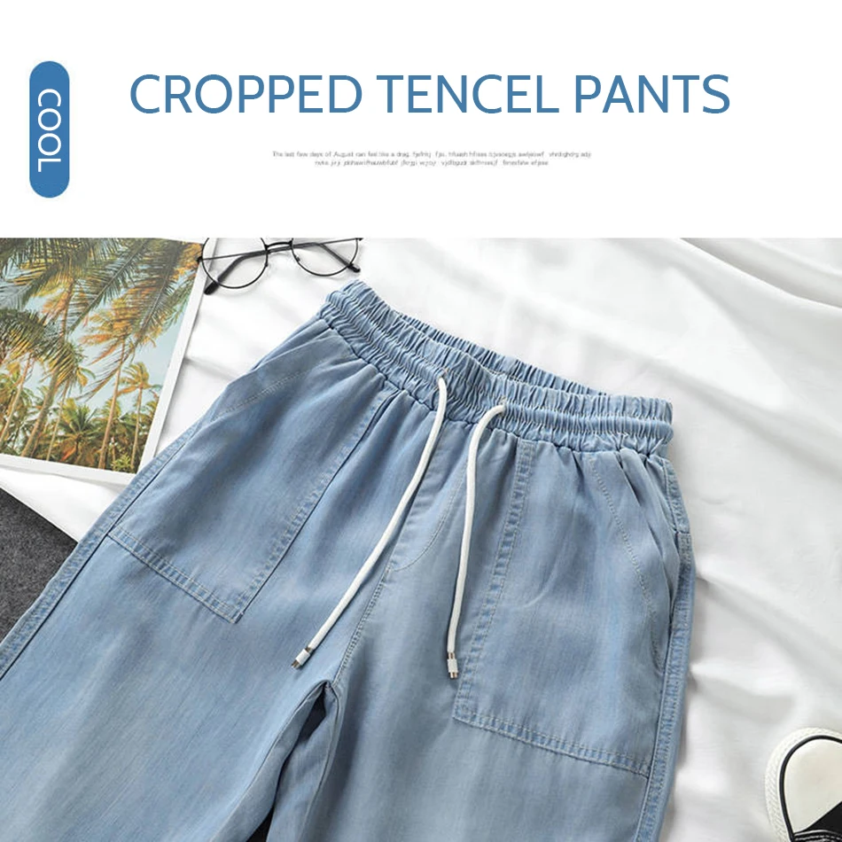 Fashion Casual Style Cotton Pants Leisure BF Harajuku Pants Summer Womens Elastic Waist Solid Basic Retro Loose Pants Trousers