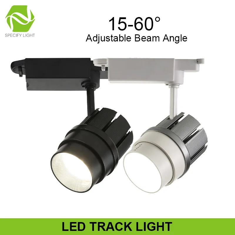 30W COB Zoomable LED Track Light Black White Adjustable Beam Angle Track Lamp High Brightness Lighting Fixtures Rail Spotlight (2)