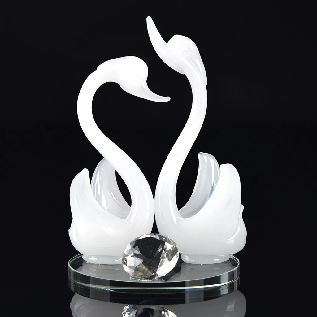 

Crystal Swan Wedding Decor Paperweight Figurine Gift Crafts Home Decor Miniatures Ornaments Decoration Crafts Souvenir 2019