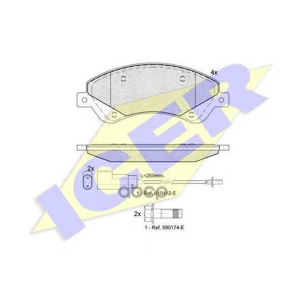 141792_колодки Дисковые Передние! Ford Transit/Tourneo Connect 2.2tdci 06 Icer 141792 Icer арт. 141792