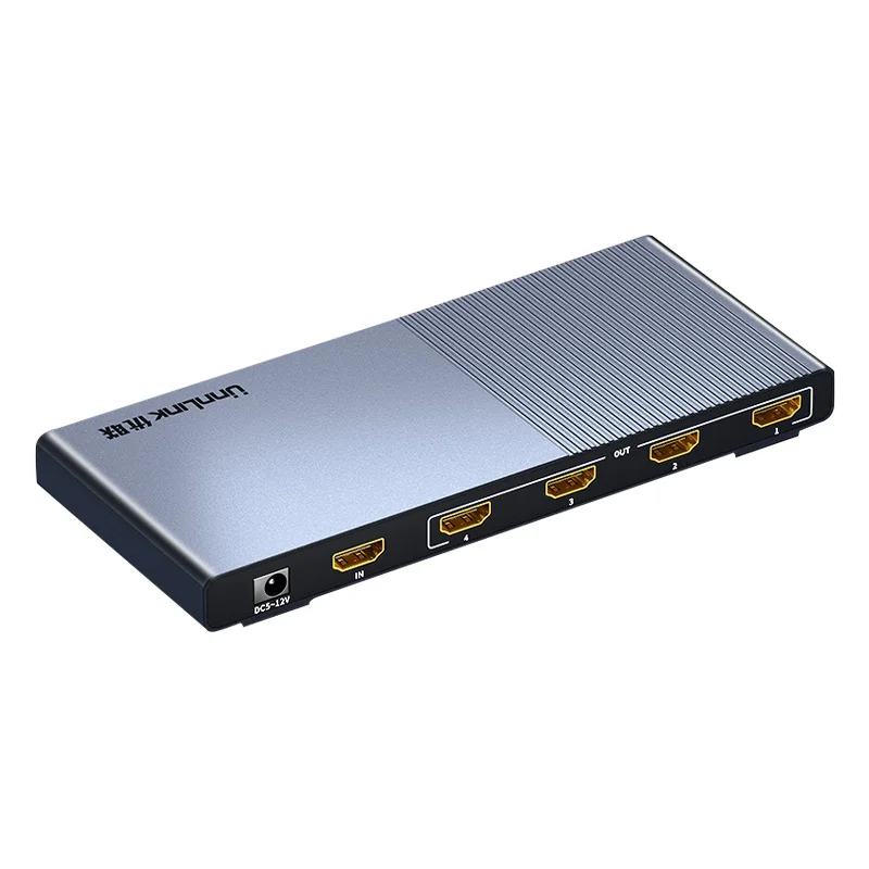 Unnlink HDMI разветвитель 1X2 1X4 HDMI2.0 UHD 4 k@ 60 Гц 18 Гбит/с 4:4:4 HDR HDCP 2,2 3D для светодиодный проектор Smart tv box ps4 - Цвет: HDMI Splitter 1X4