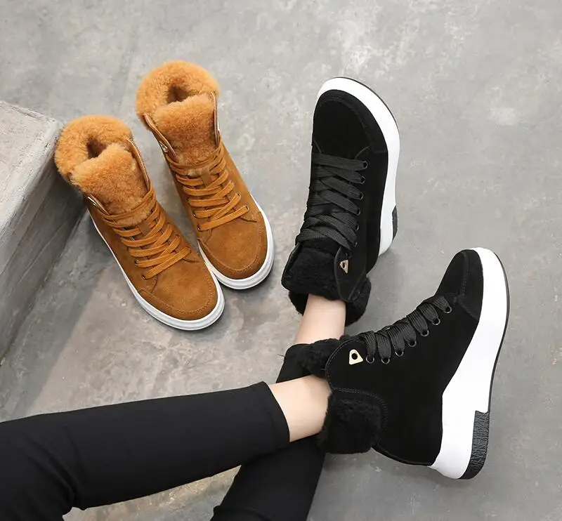 

Snow Boots Women Shoes Woman Boots Fashion Wedges Increased Boots 2019 Winter Boots New Short Plush Warmth Increase Boots P184