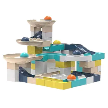 

New Color 85PCS Marble Race Run Bricks Duploed Big Size Building Blocks Funnel Slide Blocks DIY Bricks Toys For Children Girls