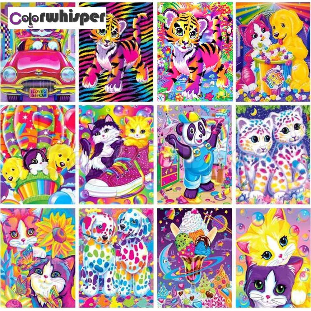 Diamond Painting 5D Full Square/Round Drill Colorful Cartoon Dog Cat Tiger Daimond Embroidery Cross Stitch Mosaic Z279 | Дом и сад