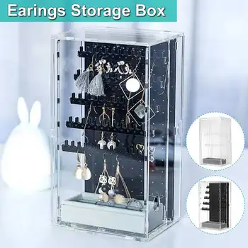 

14x11x25cm Earrings Ear Studs Necklace Jewelry Display Rack Stand Necklaces Rings Organizer Holder Case Box Gift